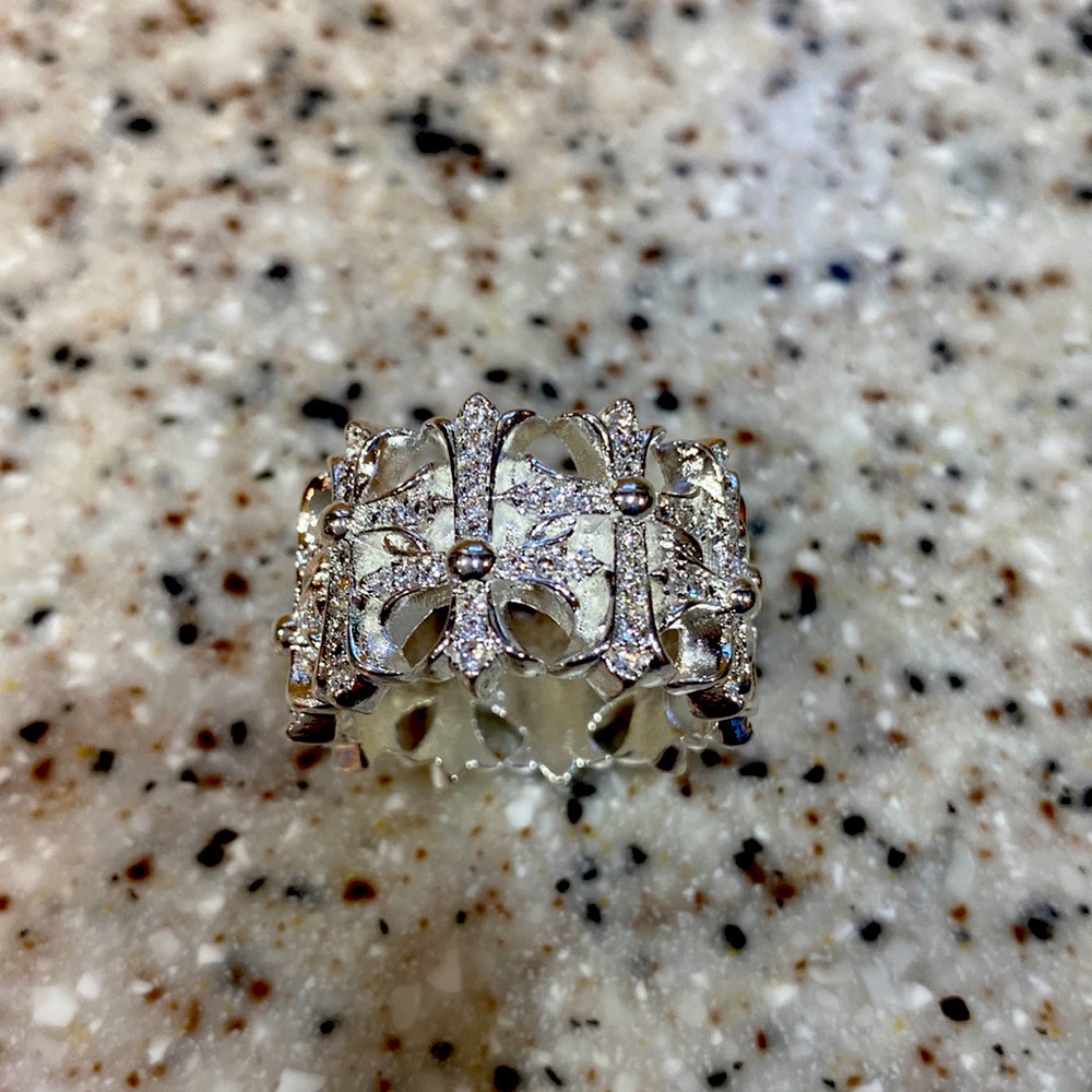 Silver Cross Ring - image 1